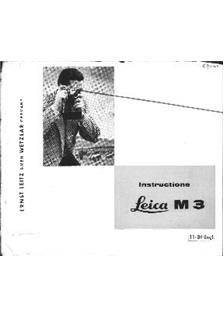 Leica M 3 manual. Camera Instructions.